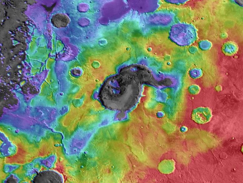Mars Crater Is Remains of Ancient Supervolcano