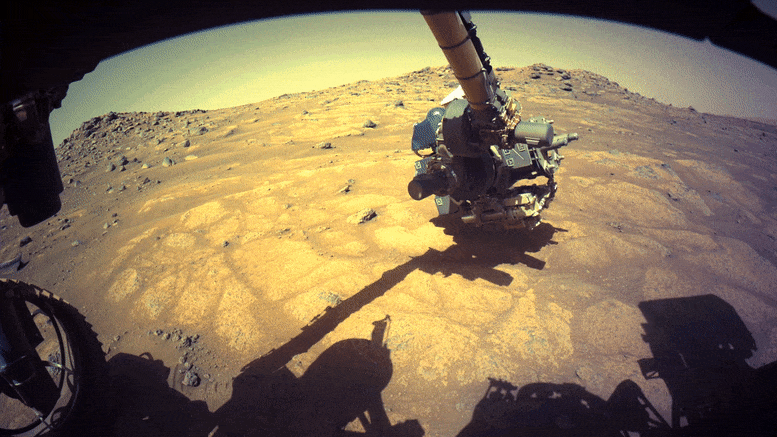 Mars Cratered Floor Fractured Rough Area