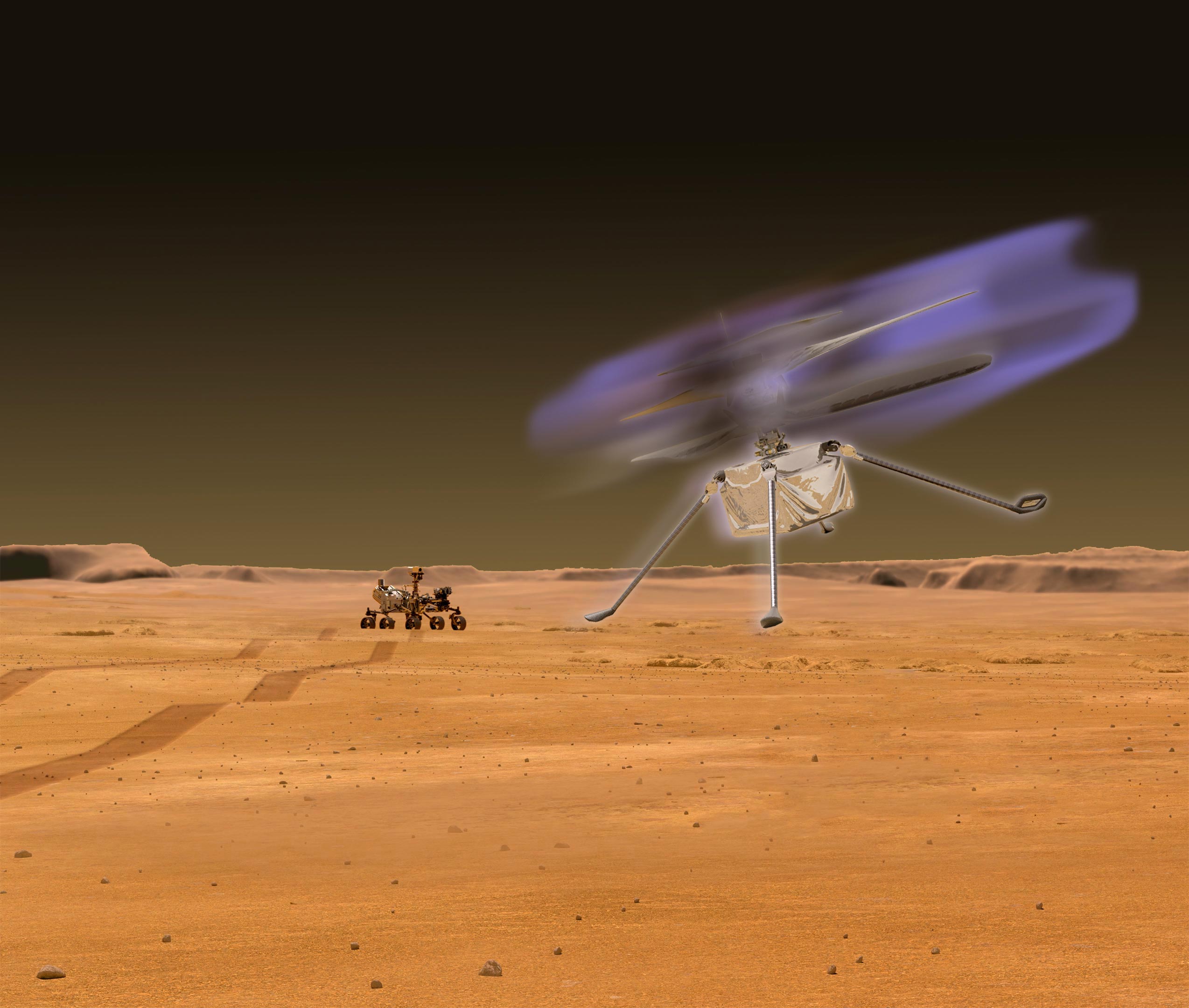 Martian Atmospheric Breakdown: Helicopters Flying on Mars May Glow at Dusk - SciTechDaily