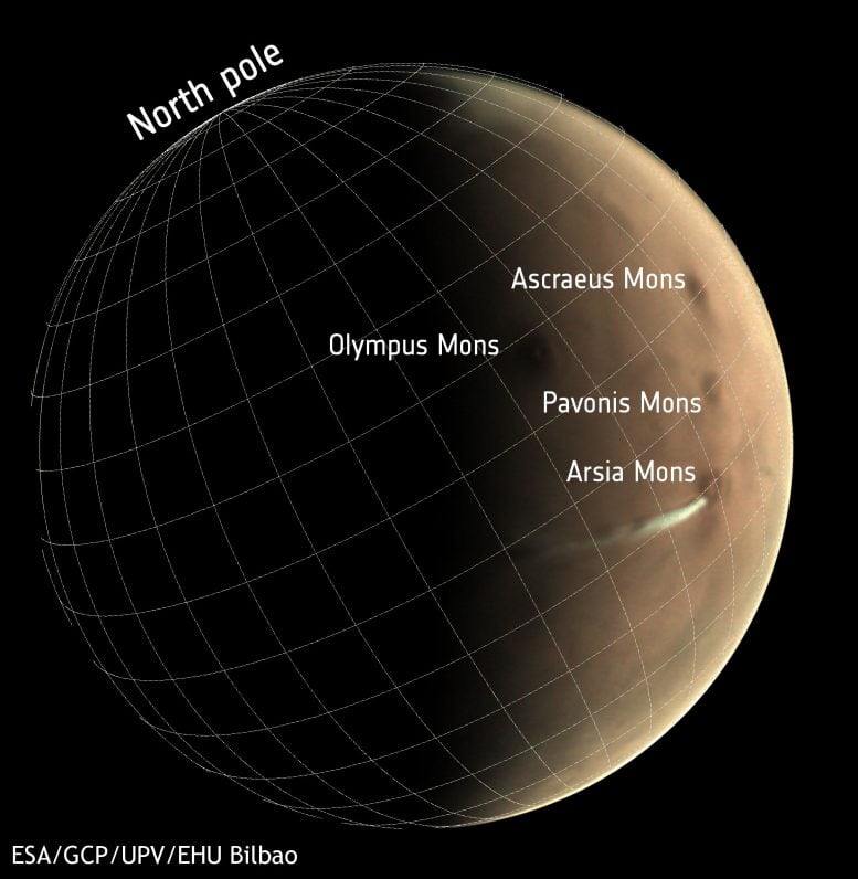 Mars Express View of Martian Volcanoes