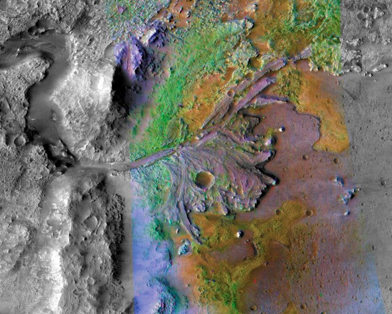 火星のジェゼロ・クレーターの鉱物データ