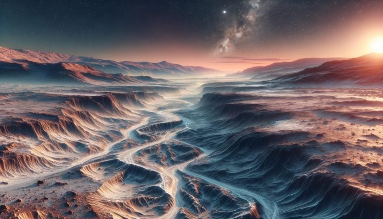Mars Landscape Water CO2 Art Concept