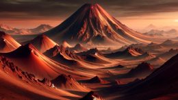 Mars Like Mountains Art Illustration