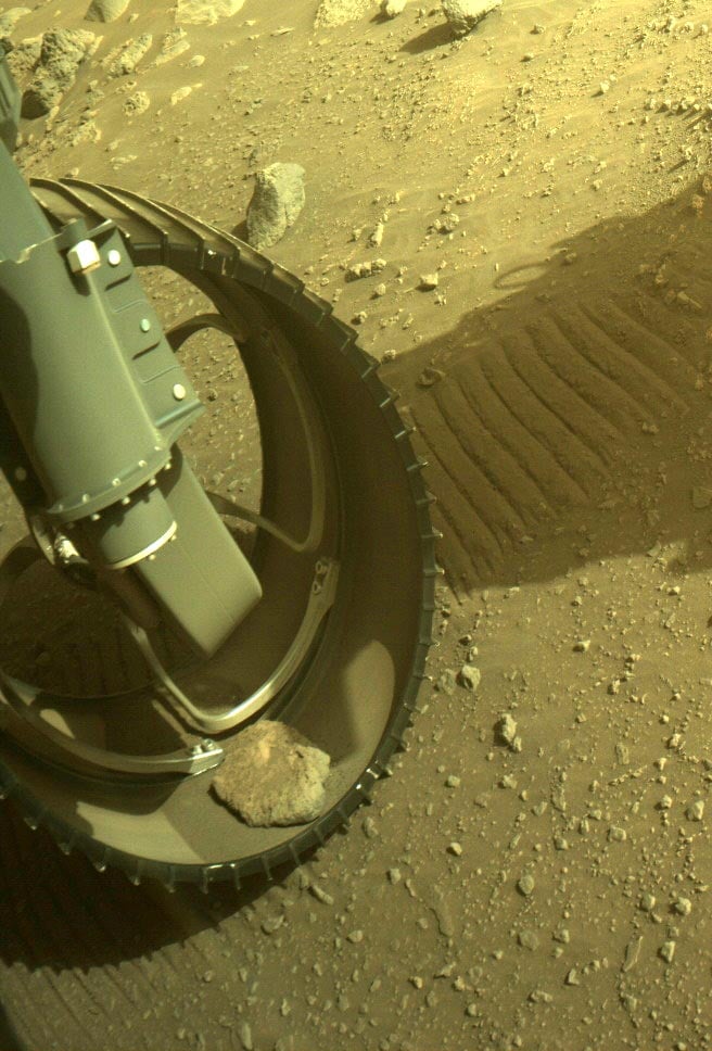 Mars Perseverance Rover Rock Wheel Sol 374
