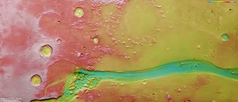 Mars Shalbatana Vallis Topographic Map