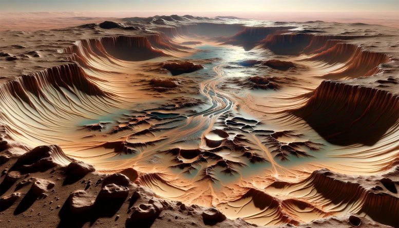 Martian Crater Lake Bed Art Concept