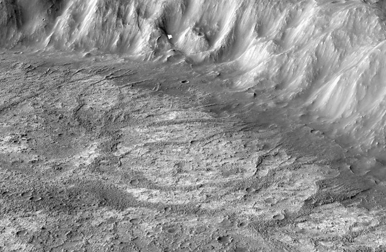Martian Crater Unique Water Features