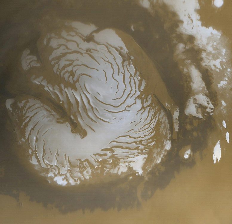 Martian North Polar Ice Cap in Summer