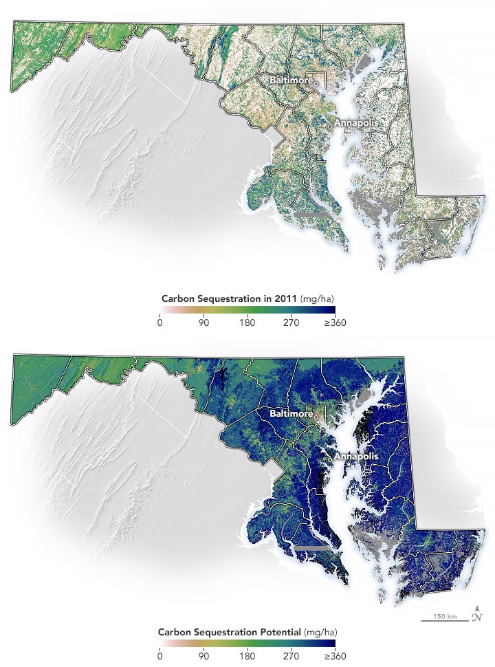 Maryland Carbon Sequestion Potential Annotated