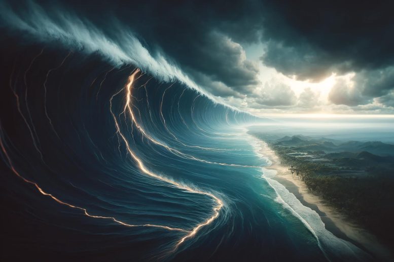 Massive Tsunami Wave Art Concept