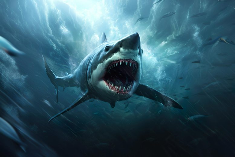 Megalodon Shark Art Concept Illustration
