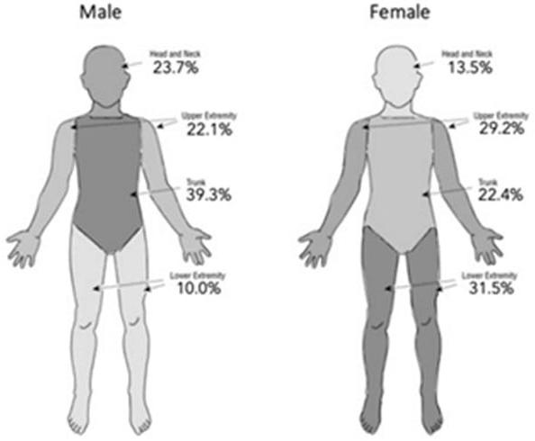 Melanoma Male vs Female