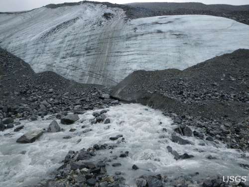 Melt water stream discharging from Gulkana Glacier, Alaska