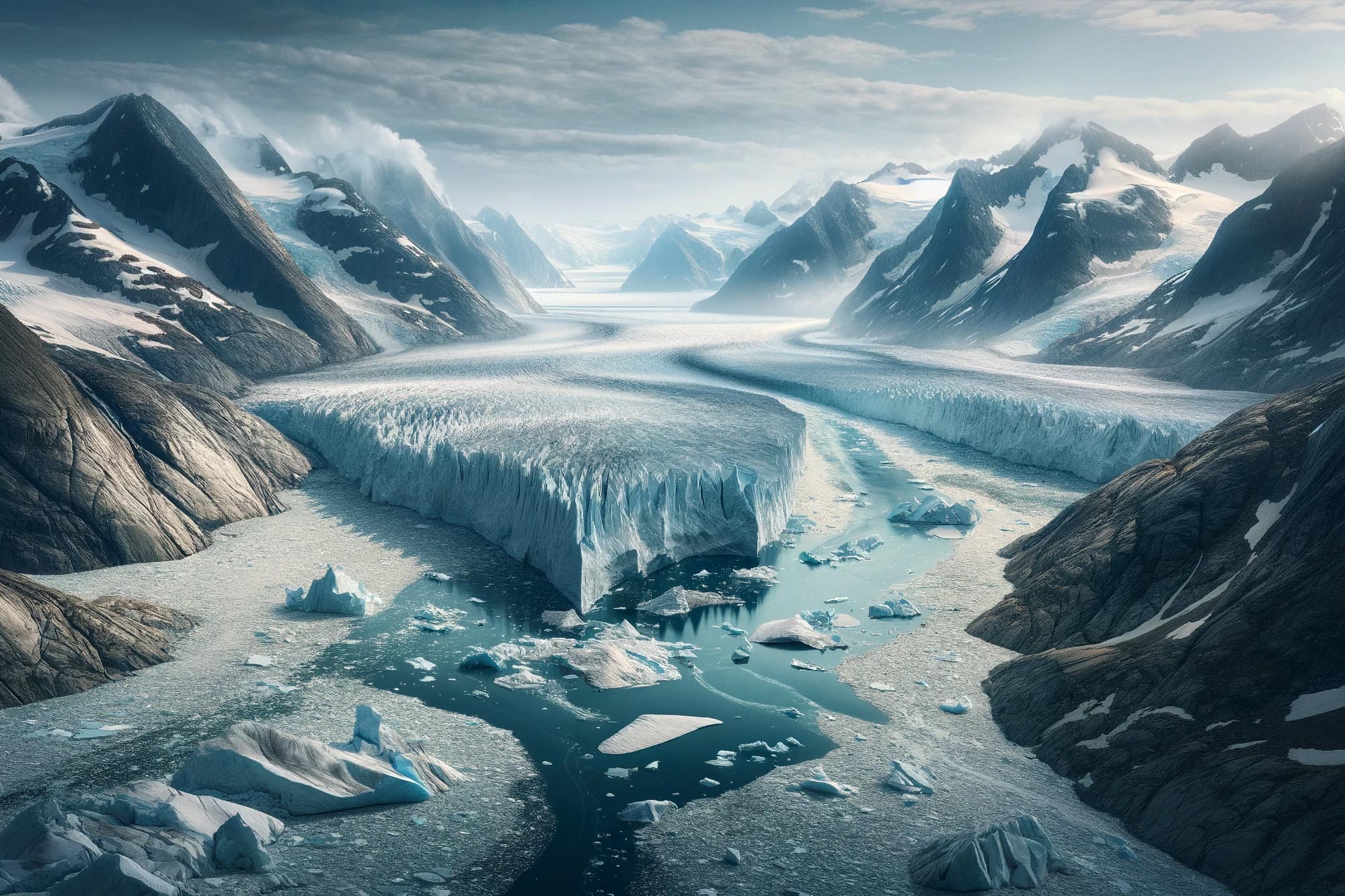グリーンランドの氷河が20年前の5倍の速さで溶けている