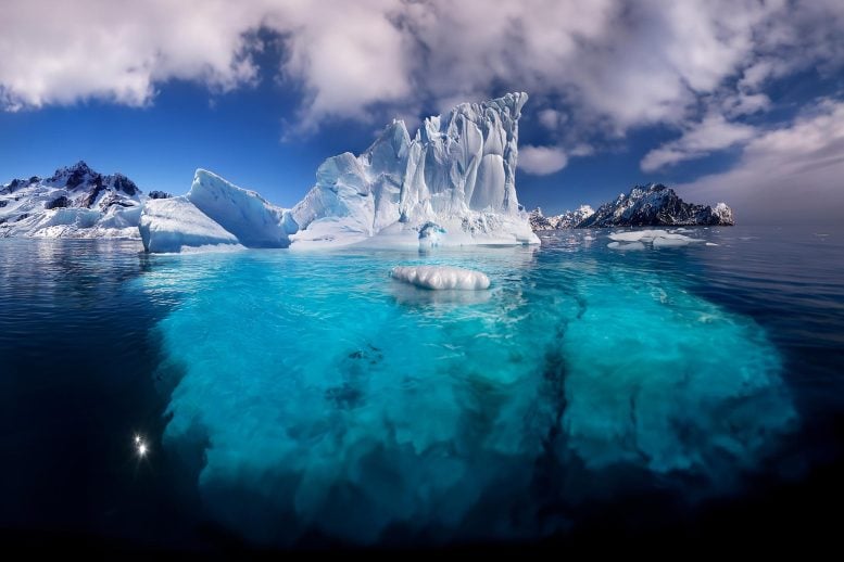 Melting Iceberg Floating off Antarctic Peninsula