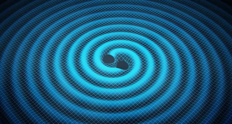Merging Black Holes Ripple Space and Time