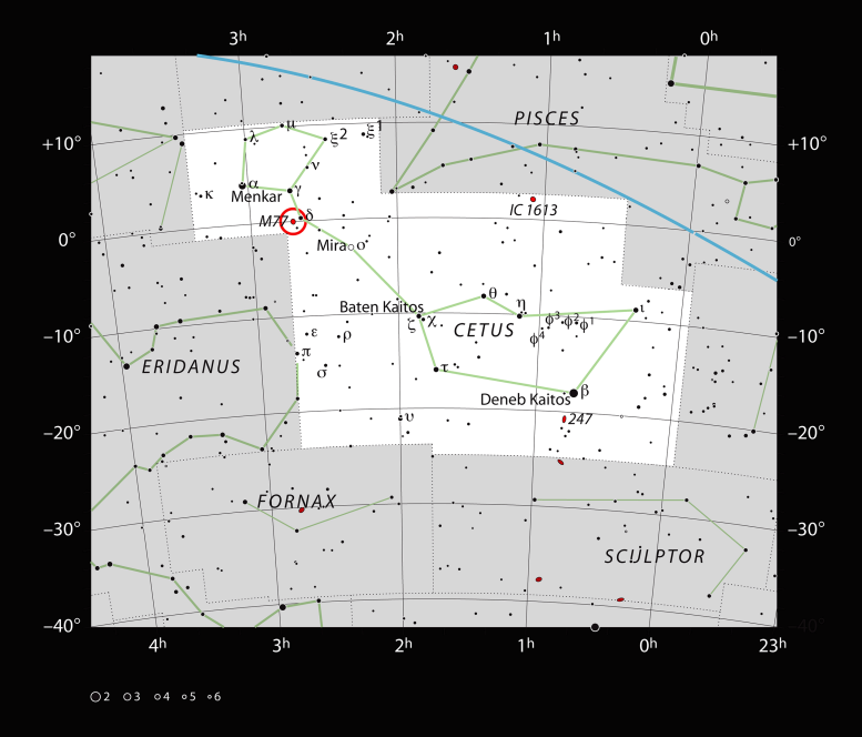Messier 77 in Constellation of Cetus