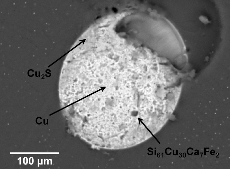 Metal Droplet Containing Quasicrystal