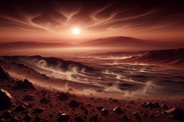 Methane Seeping on Mars Concept