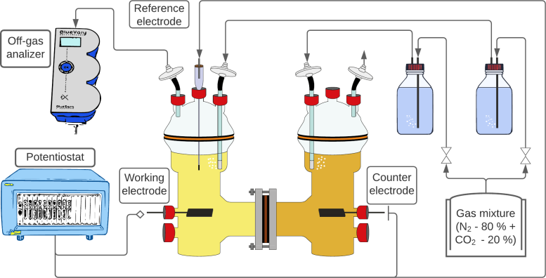 Microbial Electrosynthesis Schematic