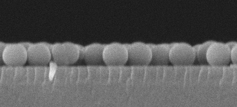 Microscopic View of Silicon Nanosphere Coating