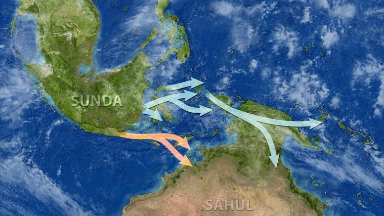 Migration Routes of Early Humans to Sahul
