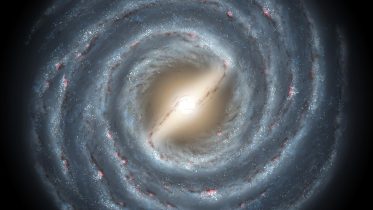 Galáxia da Via Láctea e barra central vista de cima