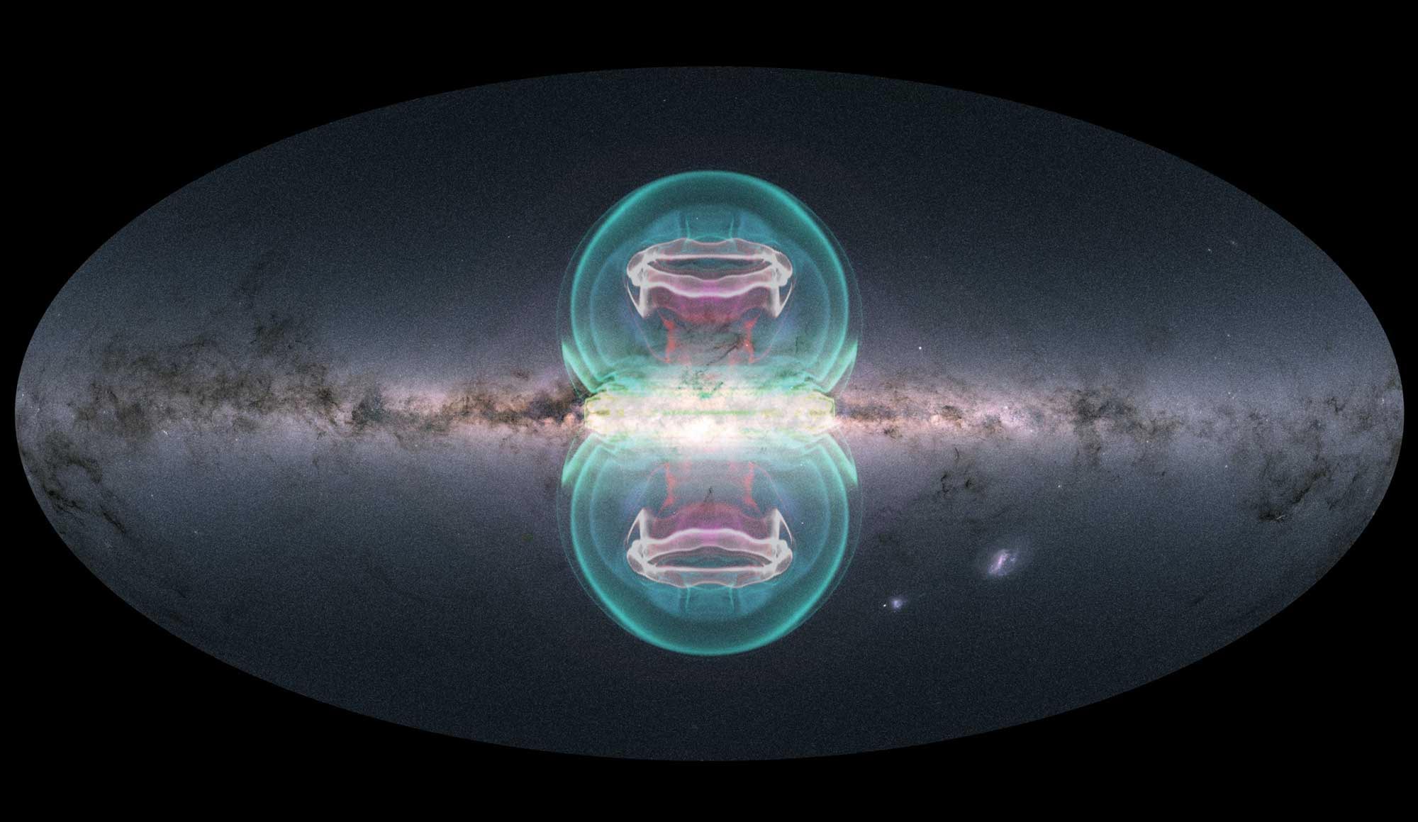 فقاعات عملاقة في مركز مجرة ​​درب التبانة ناجمة عن نفث قوي من الطاقة من الثقب الأسود الهائل