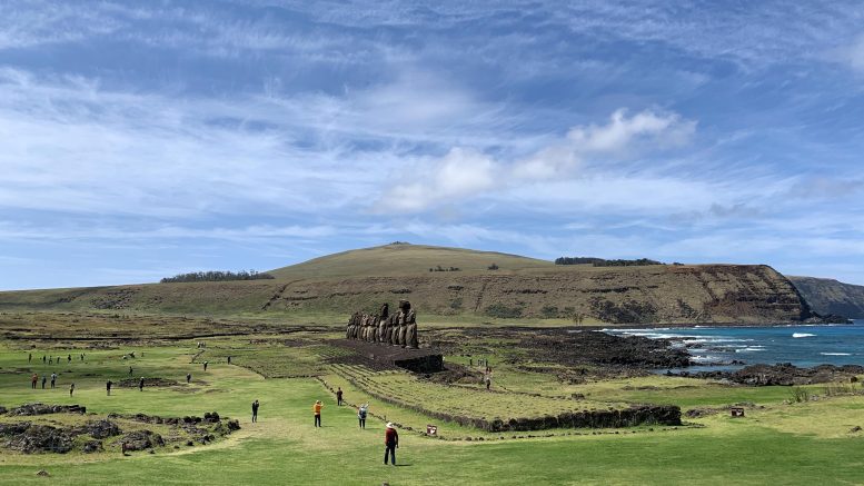 Moai Stand Tall at Ahu Tongariki on Rapa Nui
