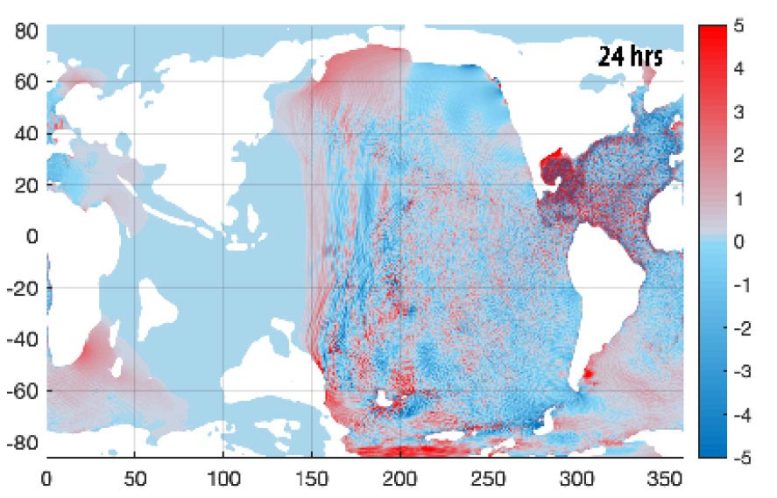 Modeled Tsunami Sea-Surface Height Perturbation