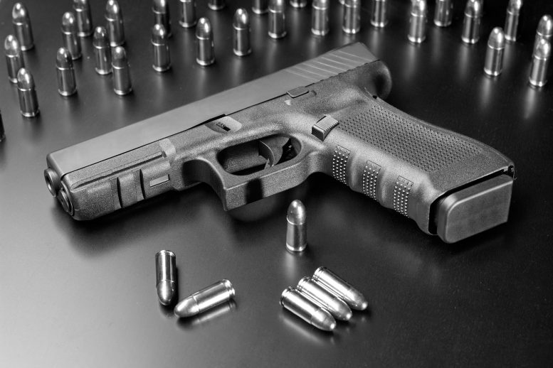 Modern Handgun and Bullets