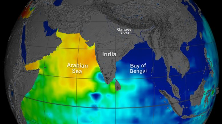 Monsoon Rains and Freshwater Flowing Into the Bay of Bengal