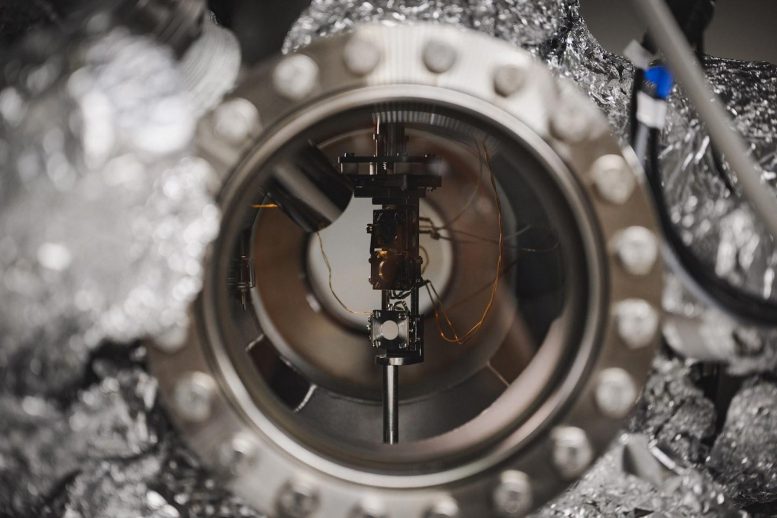 Moon Rock in a Vacuum Chamber