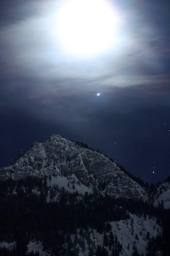 Moon and Jupiter Over Wasatch Mountains