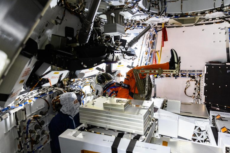 Moonikin Secured in Seat in Artemis I Orion Crew Module