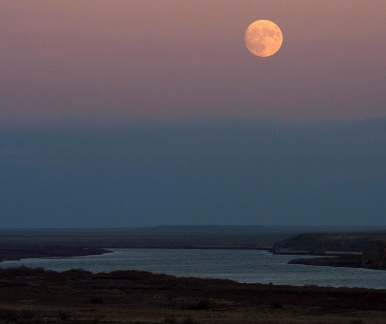 Moonrise Over the Syr Darya River