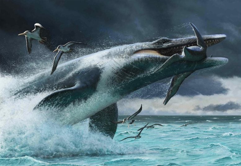 Mosasaur Leaps From the Water