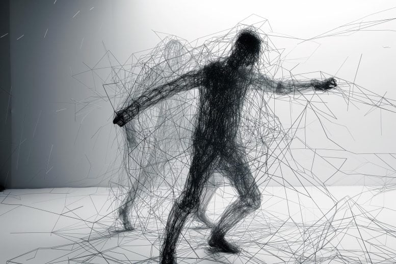 Motion Human Wireframe Art Concept