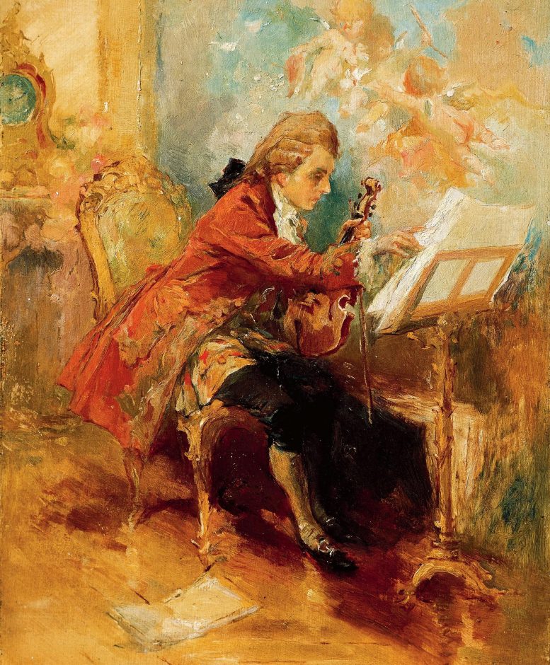 Mozart Composing Painting