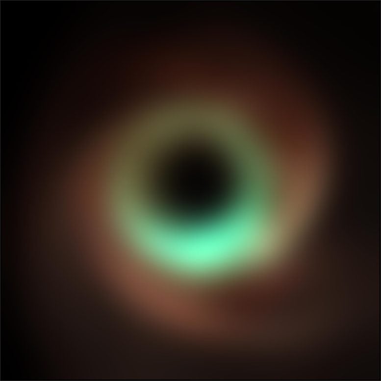 Mehrfrequenz-Composite-Simulationsbild von M87*