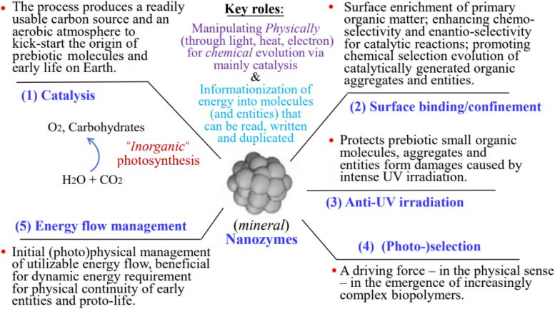 Multiple Critical Roles of Natural MN Zymes in the OoL on Earth