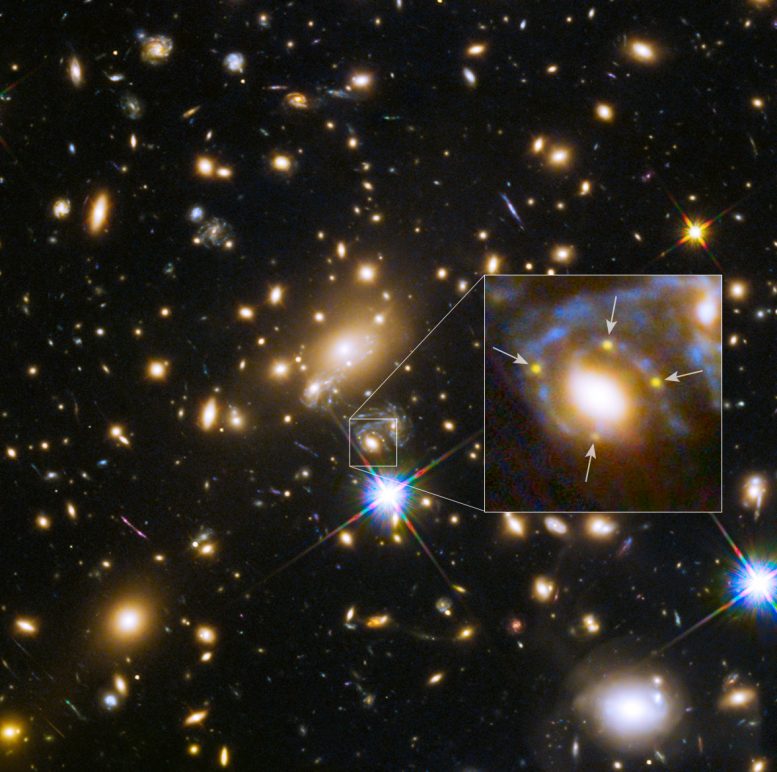 Multiple Images of a Highly Magnified Supernova Seen for the First Time