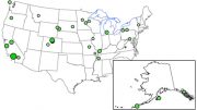 NADP sites where USGS measured 137Cs in precipitation samples