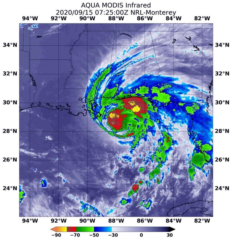 NASA Aqua MODIS Hurricane Sally