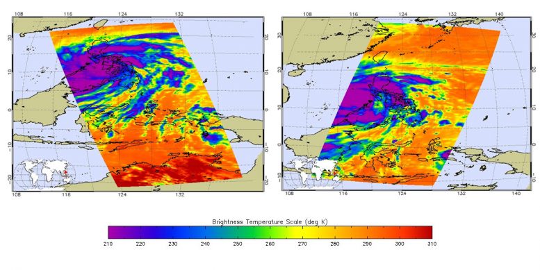 NASA Aqua Spacecraft Captures Infrared Images of Super Typhoon Haiyan