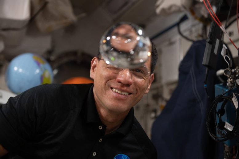 NASA Astronaut Frank Rubio Fluid Physics Water Bubble