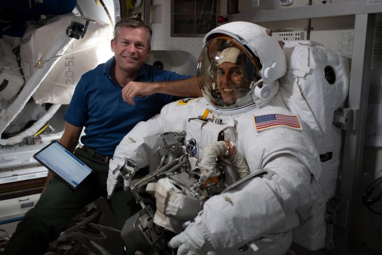 NASA Astronaut Jasmin Moghbeli Tries On Spacesuit