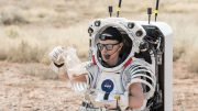 NASA Astronaut Kate Rubins Observes Geology Sample