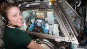 NASA Astronaut Loral O’Hara Treats Brain Cell-Like Samples