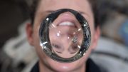 NASA Astronaut Nicole Mann Refracted Sphere of Water